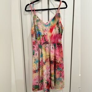 Beautiful multicolor spaghetti strap mini dress